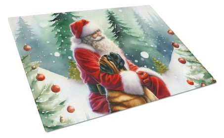 NEW Mastiff and Santa Claus Glass Cutting Board Decorative Tempered Glass Kitchen Cutting and Serving Board Large Size Chopping Board