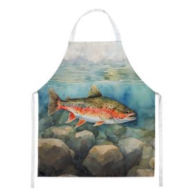 Brook Trout Apron Cooking Kitchen Server Baking Crafts Gardening for Adult Women Men, Unisex, Large, Multicolor