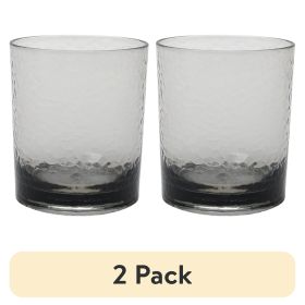 (2 pack) 14-Ounce Tritan Short Hammered Tumbler, Smoke