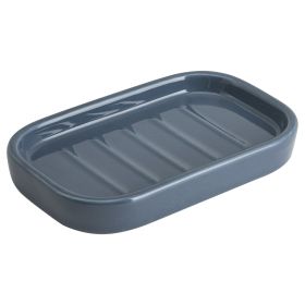 Basic Ceramic Soap Dish Washed Indigo Navy Blue