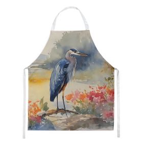 Blue Heron Apron Cooking Kitchen Server Baking Crafts Gardening for Adult Women Men, Unisex, Large, Multicolor (Default: Default)