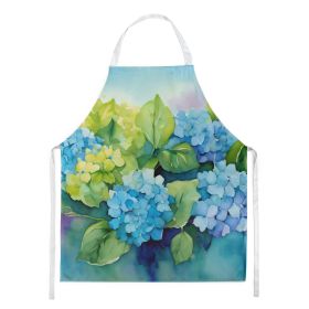 Hydrangeas in Watercolor Apron Cooking Kitchen Server Baking Crafts Gardening for Adult Women Men, Unisex, Large, Multicolor (Default: Default)